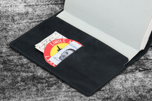 Leather Slim A6 Notebook / Planner Cover - Crazy Horse Graphite
