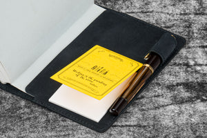 Leather Slim A6 Notebook / Planner Cover - Crazy Horse Graphite