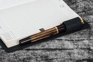 Leather Slim A6 Notebook / Planner Cover - Crazy Horse Graphite