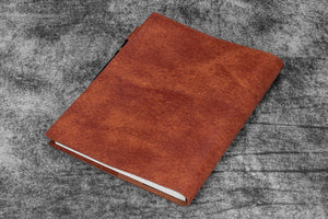 Leather Slim B5 Notebook / Planner Cover - Aged Copper