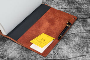 Leather Slim B5 Notebook / Planner Cover - Aged Copper