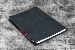 Leather Slim B5 Notebook / Planner Cover - Crazy Horse Graphite