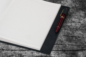 Leather Slim B5 Notebook / Planner Cover - Crazy Horse Graphite