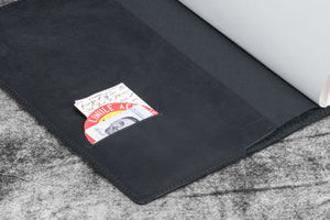 Leather Slim B5 Notebook / Planner Cover - Crazy Horse Graphite