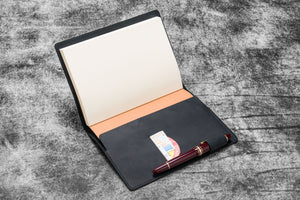 Leather Slim B6 Notebook / Planner Cover - Crazy Horse Graphite
