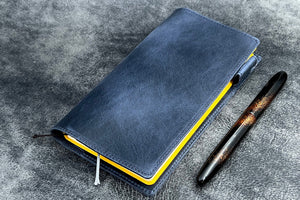 Leather Slim Hobonichi Weeks Planner Cover - C. H. Navy Blue