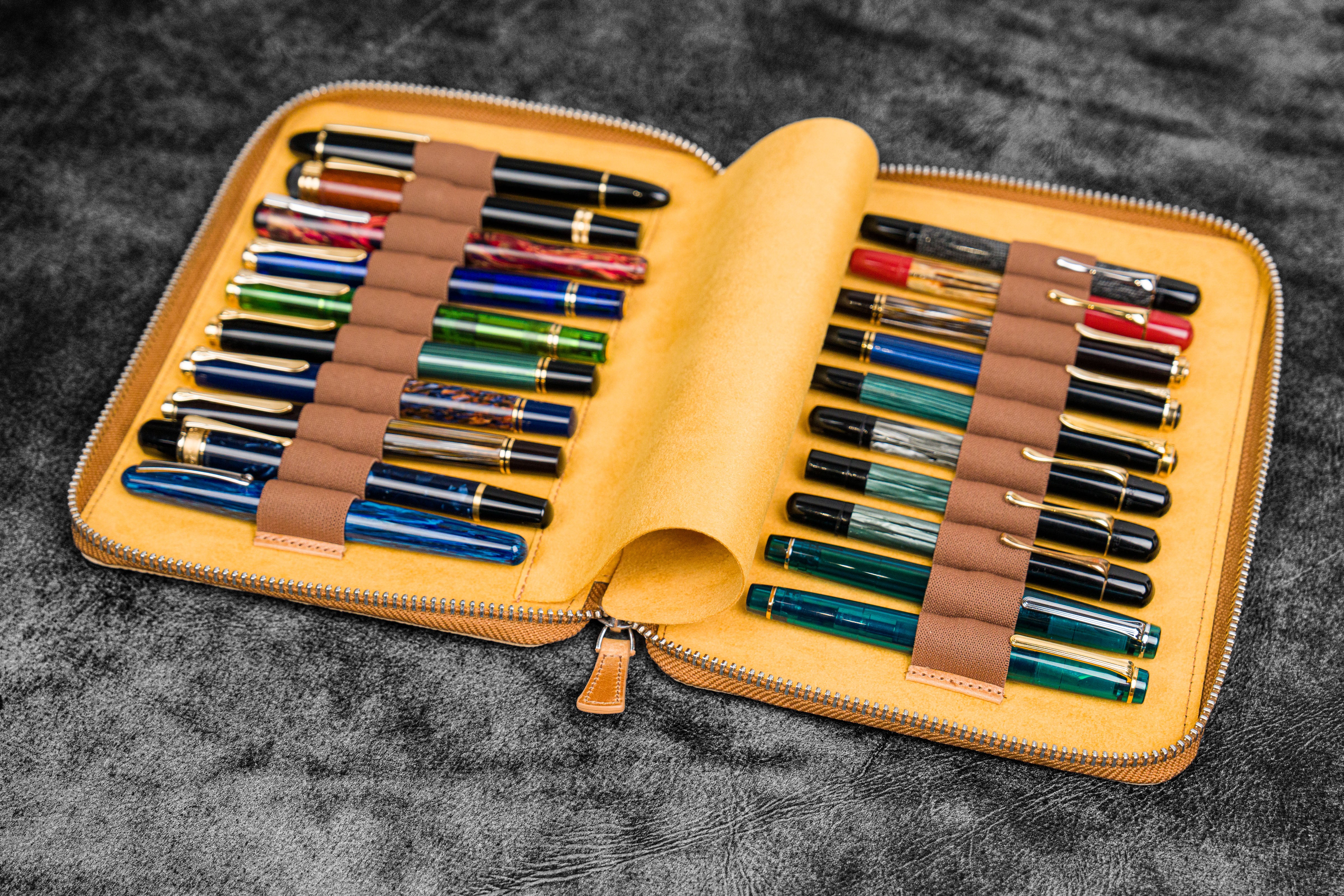 Leather-Zippered-20-Slots-Pen-