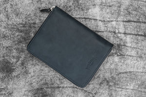Leather Zippered 5 Slots Pen Case - Crazy Horse Graphite