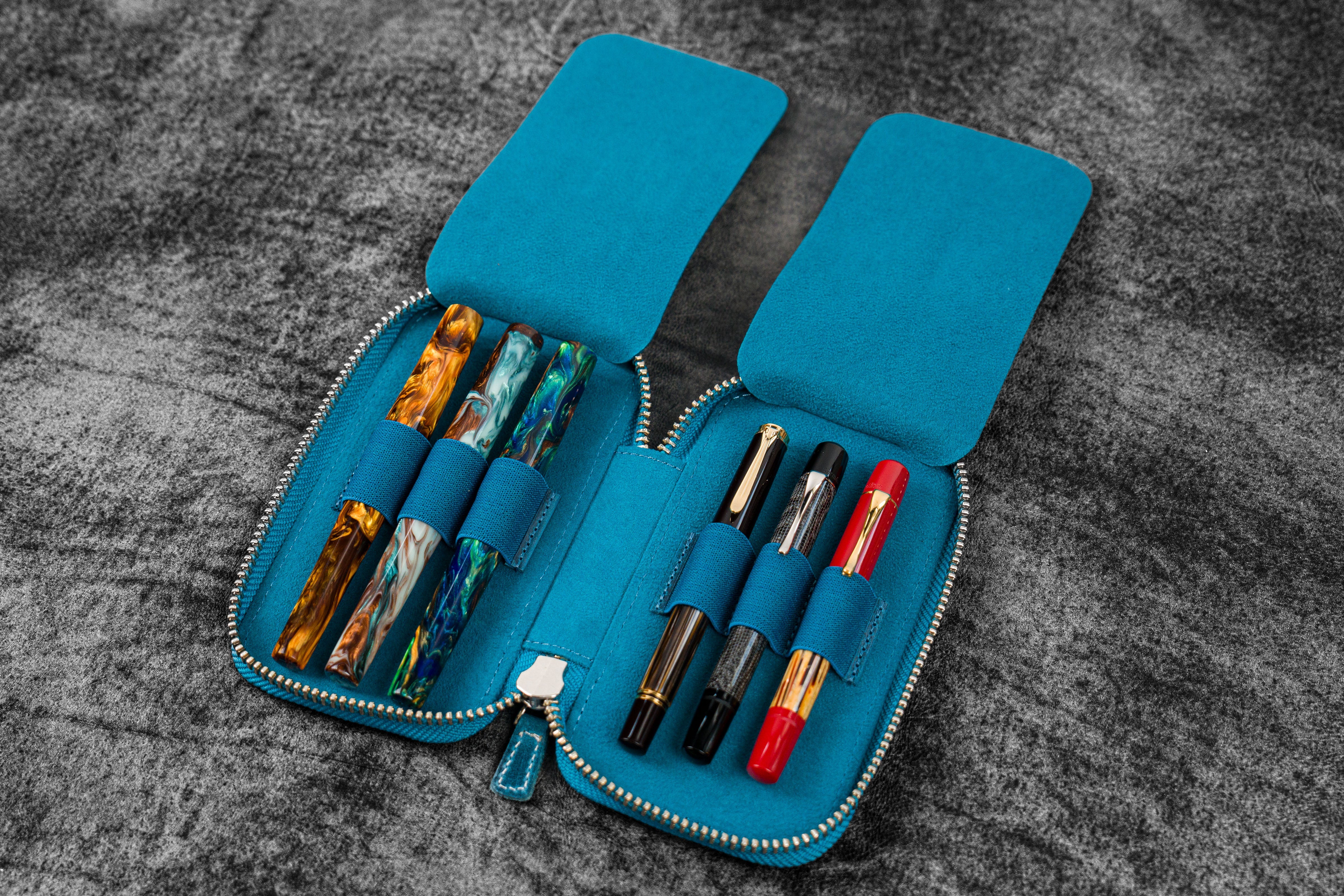 筆記具 Galen Leather Zippered 40 Slots Pen Case Leather-Zippered-6-Slots-Pen-