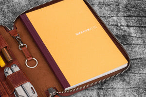 Leather Zippered A5 Leuchtturm1917 Notebook Folio - Aged Copper