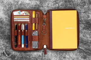 Leather Zippered A5 Leuchtturm1917 Notebook Folio - Aged Copper