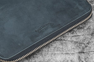 Leather Zippered Leuchtturm1917 B5 & Extra Large Moleskine Folio - Crazy Horse Graphite