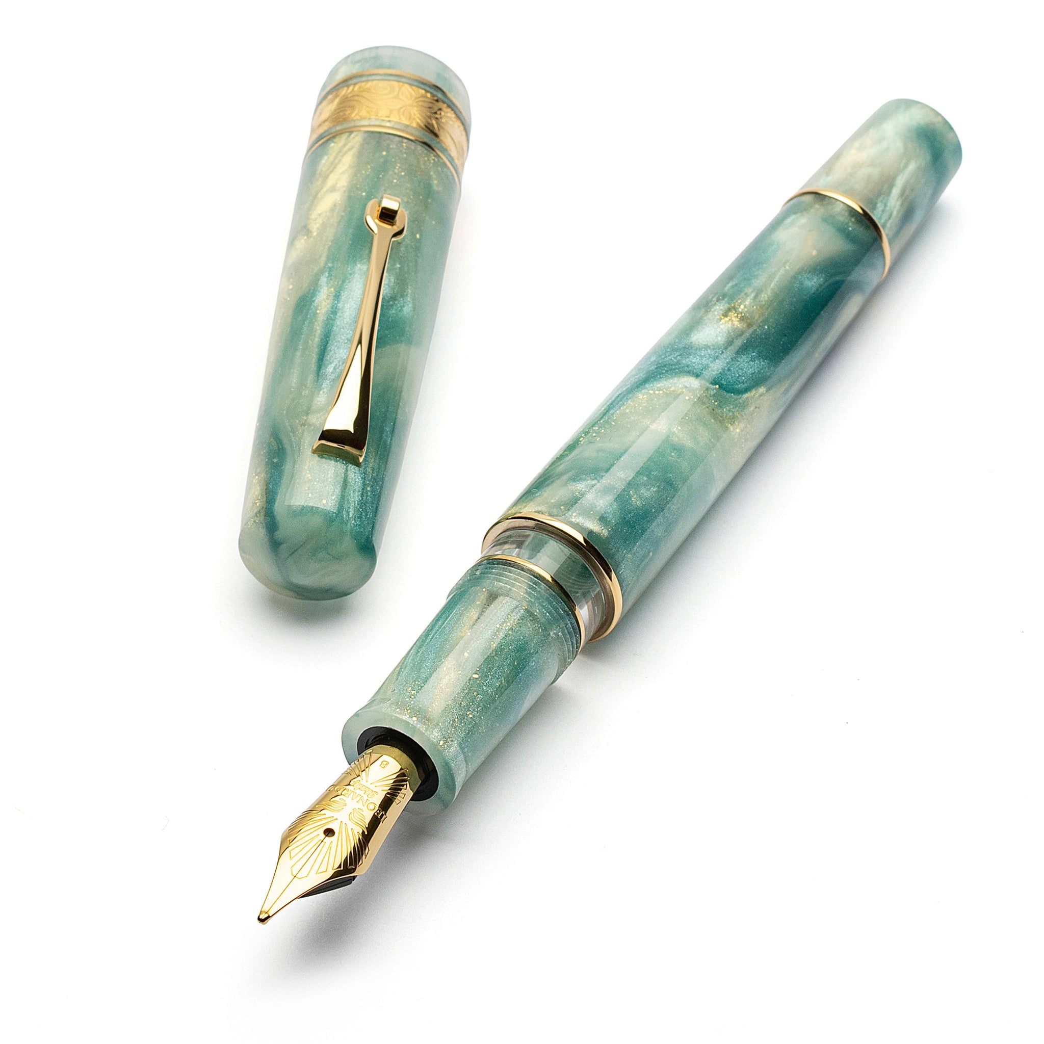 Leonardo MZG 2.0 Ortensia Steel GT #6 Fountain Pen - Galen Leather