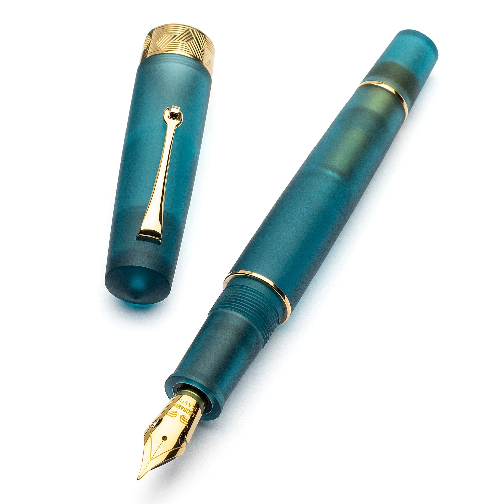 Leonardo MZG Fountain Pen Pura - Petrol GT - Galen Leather
