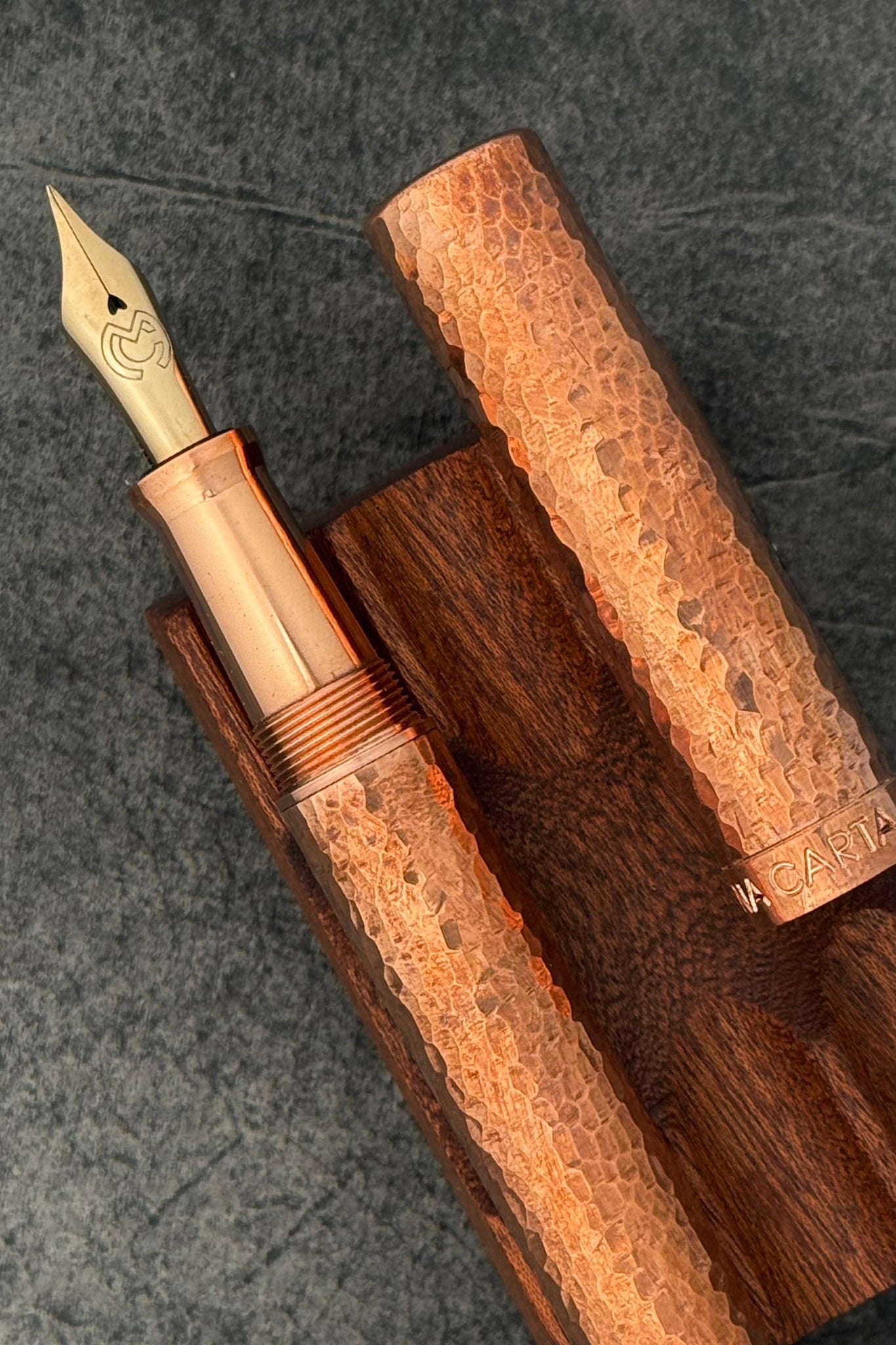 Magna Carta Mag 600 Fountain Pen - Solid Hammered Copper - Galen