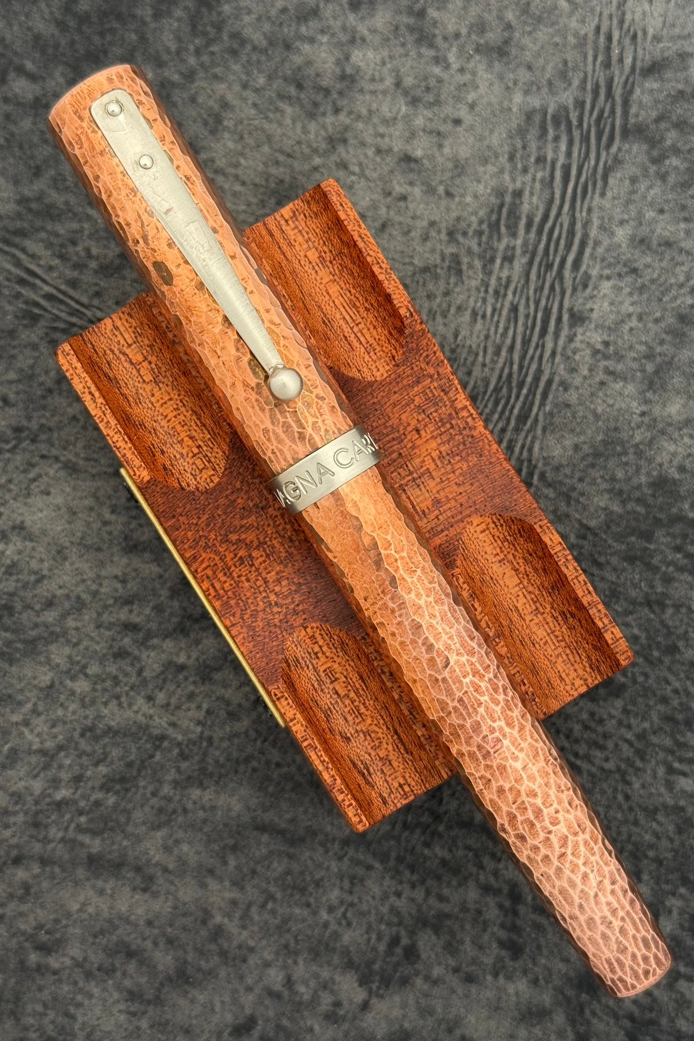 Magna Carta Mag 600 Fountain Pen True Flex Nib - Solid Hammered Copper (Lightweight)