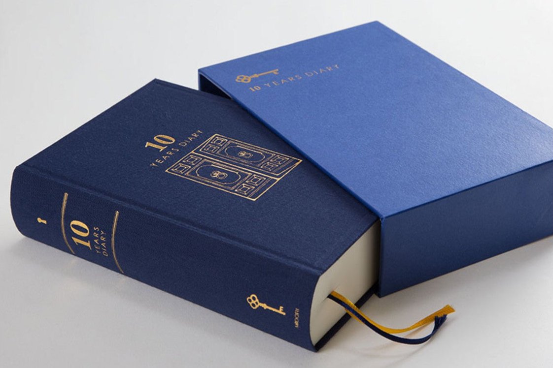 限定品【MIDORI/ミドリ】MDノート10周年 10th 10種入 ケース付 Midori 10 Year Diary Blue - Galen Leather