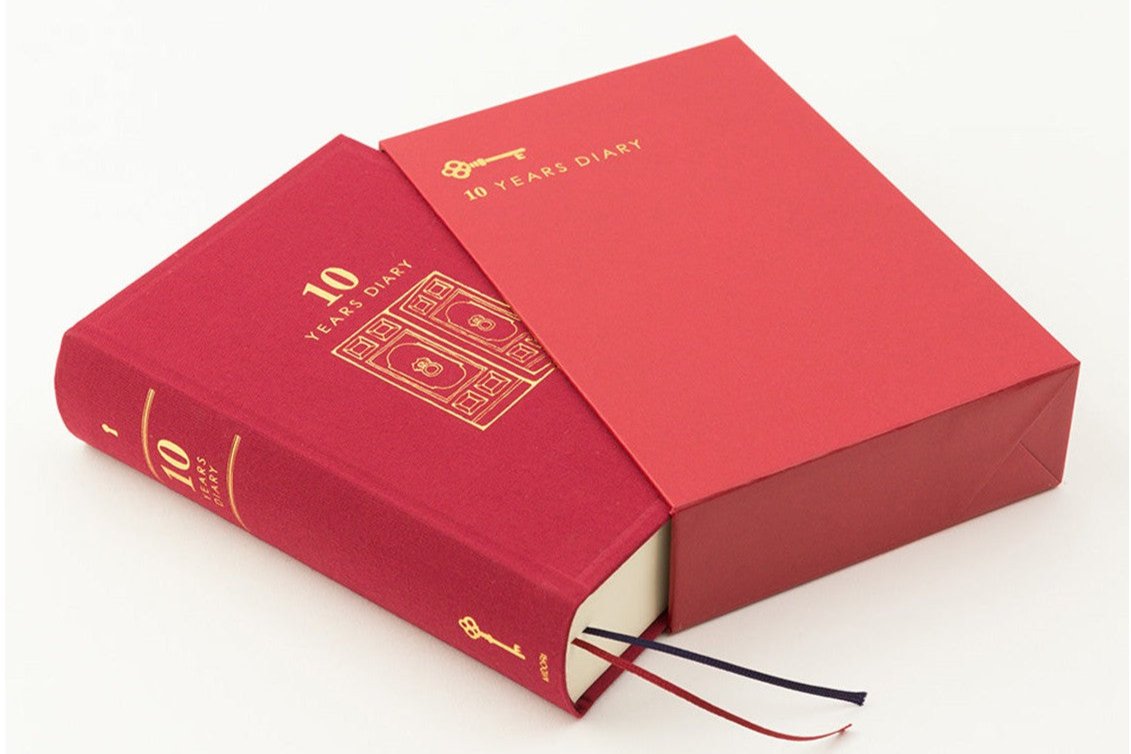 Midori 10 Year Diary Red - Galen Leather