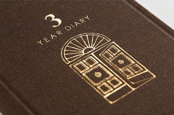Midori 3 Years Diary - Door Design - Brown - Galen Leather