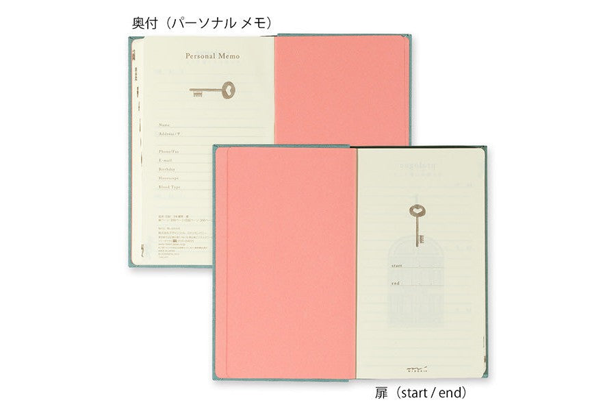 GR3 Diary Edition 【美品】 Midori 3 Years Diary - Door Design - Light Blue - Galen Leather