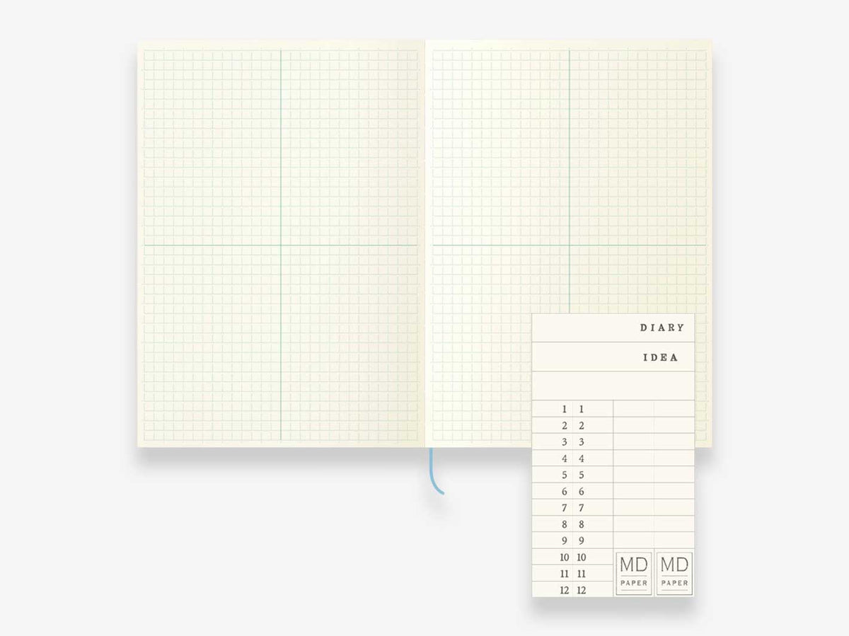 Midori MD Notebook Journal A5 Grid Block - 192 Pages - Galen Leather