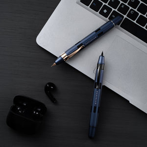 Nahvalur Eclipse Cobalt Rose Gold Fountain Pen