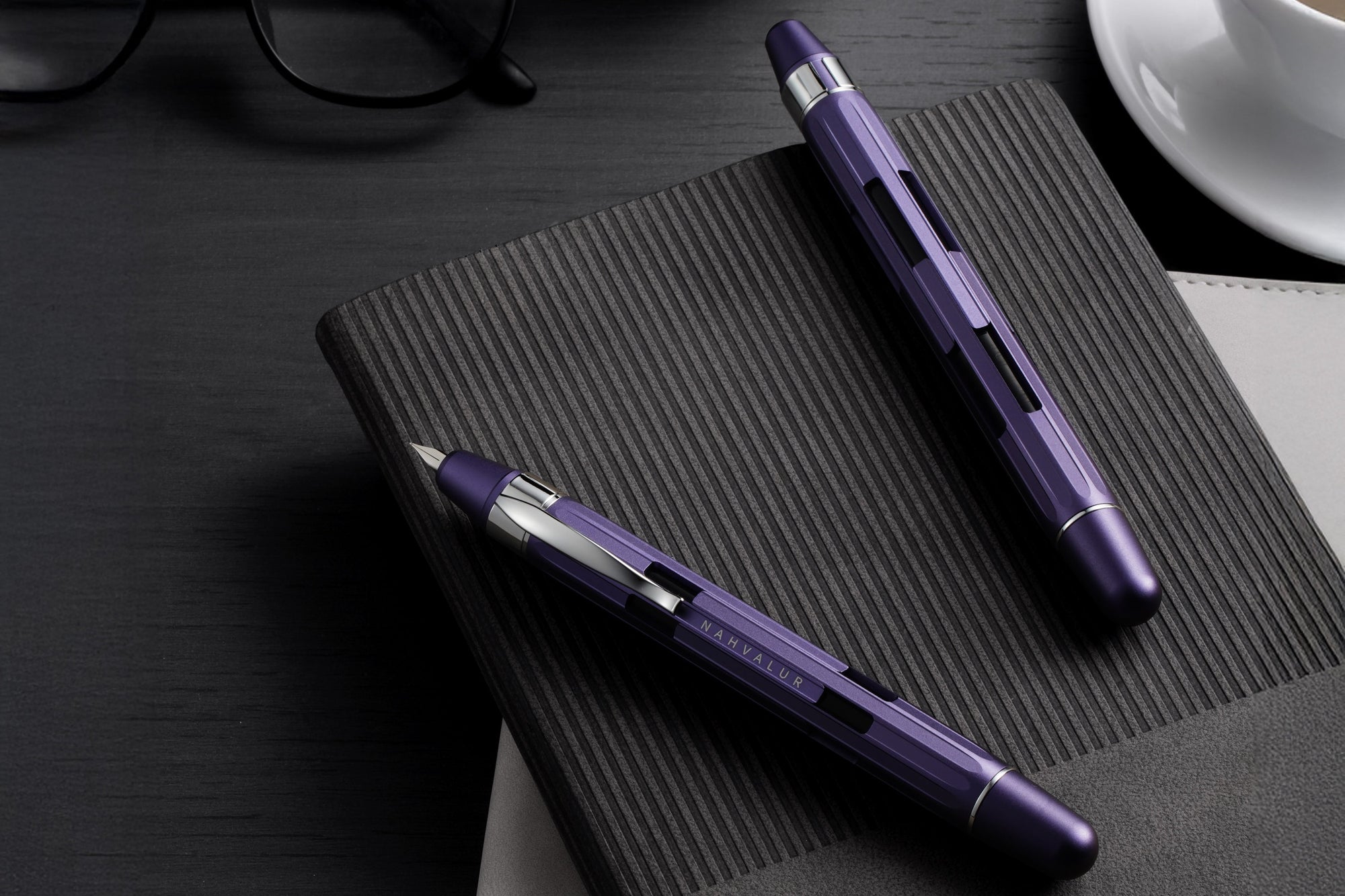 Nahvalur Eclipse Hepatizon Silver Fountain Pen