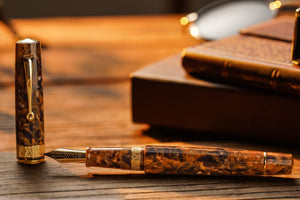 OMAS Paragon Fountain Pen in Blue Saffron with Gold Trim