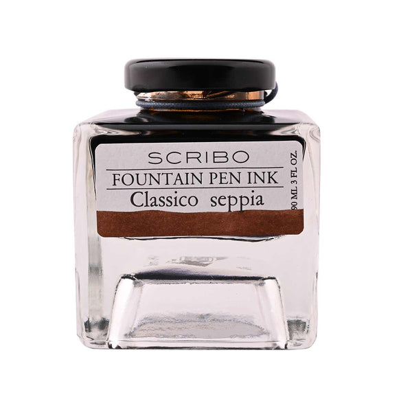 Scribo Classico Seppia Ink Bottle- Brown - 90ml - Galen Leather