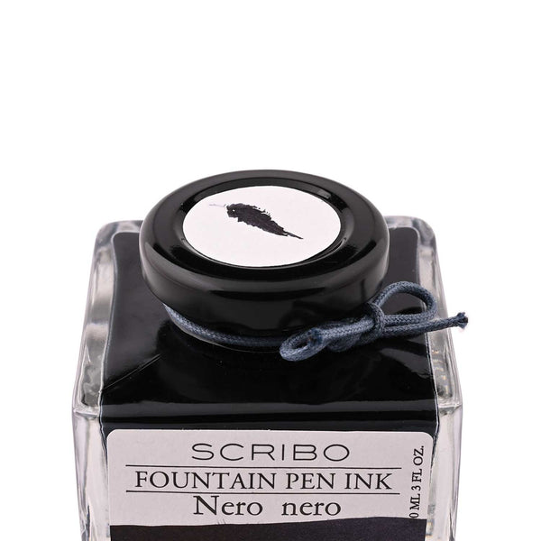 Scribo Nero Ink Bottle, Black - 90ml - Galen Leather
