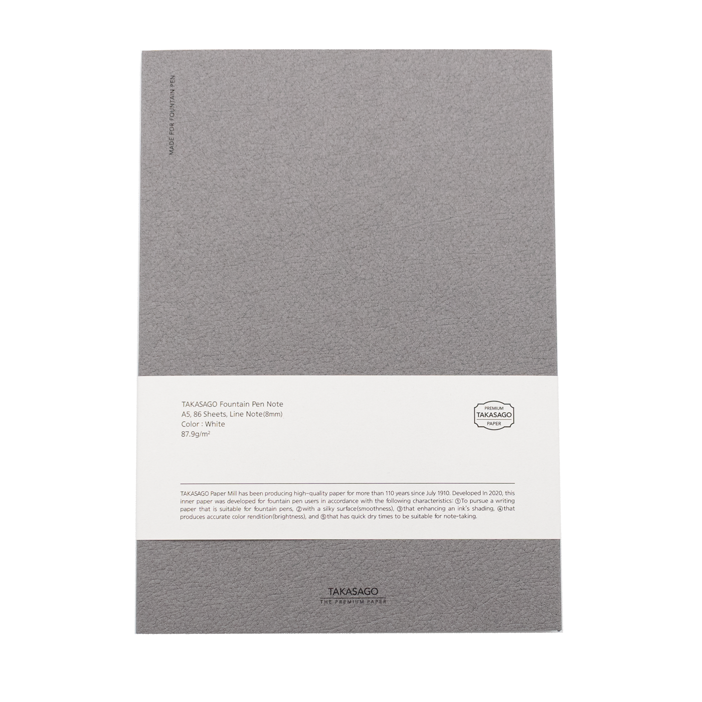 Dominant Industry - Takasago Grey A5 8mm Line Notebook