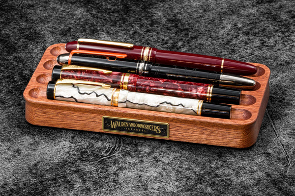 The Pen Ped' - A Mahogany Wood Pen Stand | Galen Leather