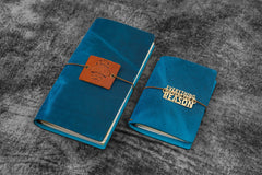 Traveler's Notebook Leather Cover - Ocean Blue | Galen Leather
