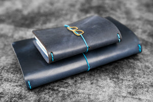 Traveler's Notebook Leather Cover - Crazy Horse Navy Blue