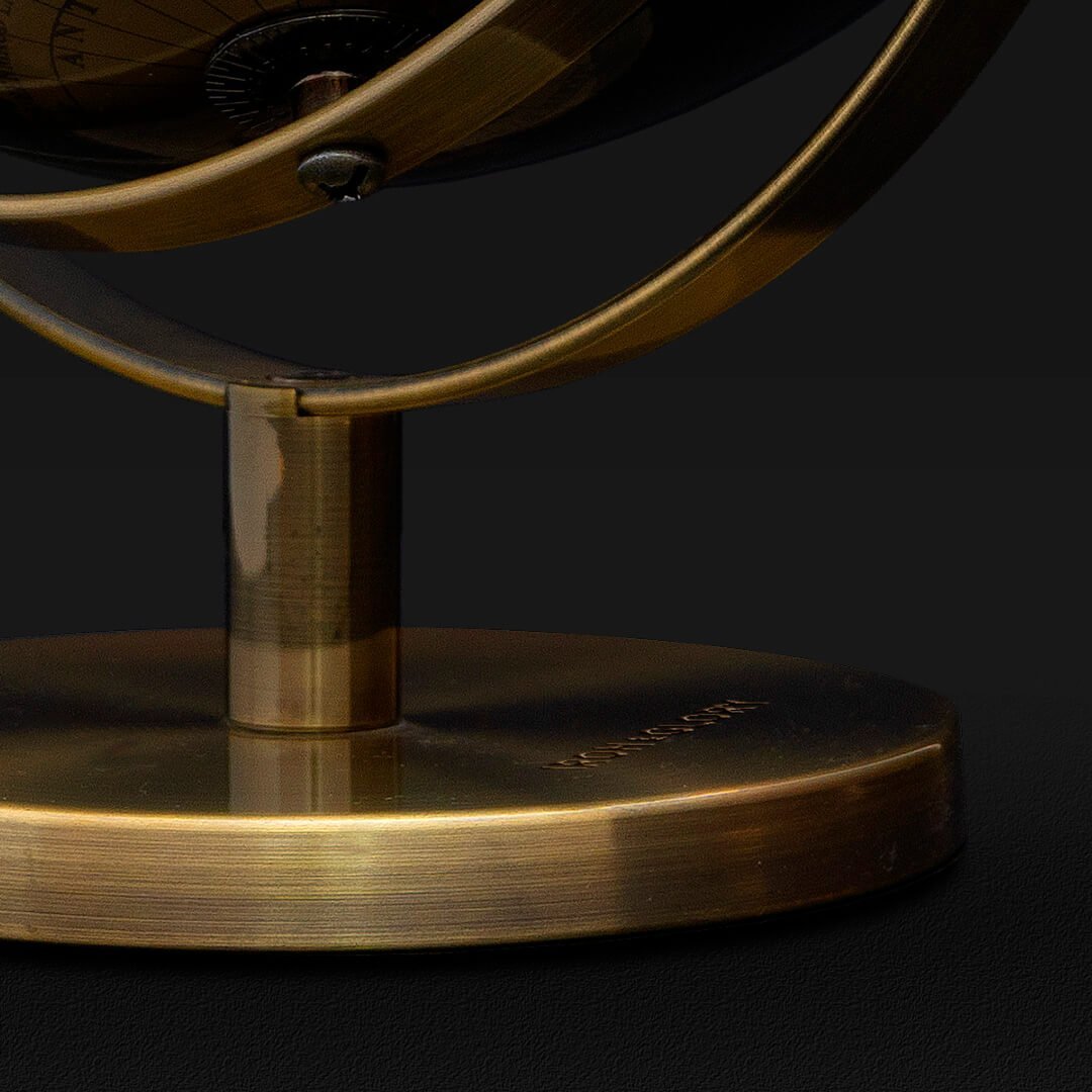 World Globe - Black and Gold Galen Leather
