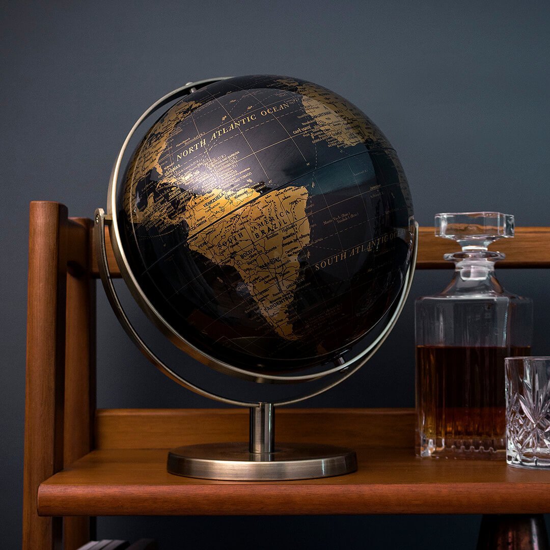 Deco 79 Wood Metal Marble Globe 6" W 11" H