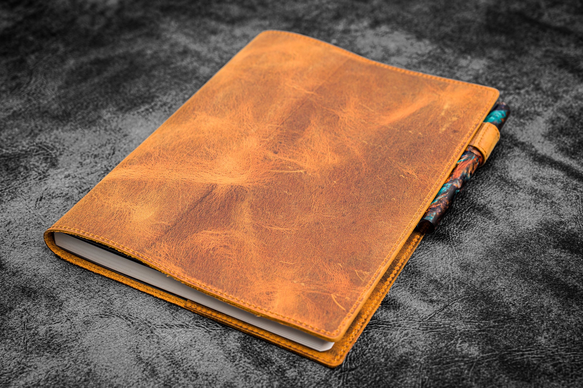 Leather Slim B5 Notebook / Planner Cover - Crazy Horse Brown