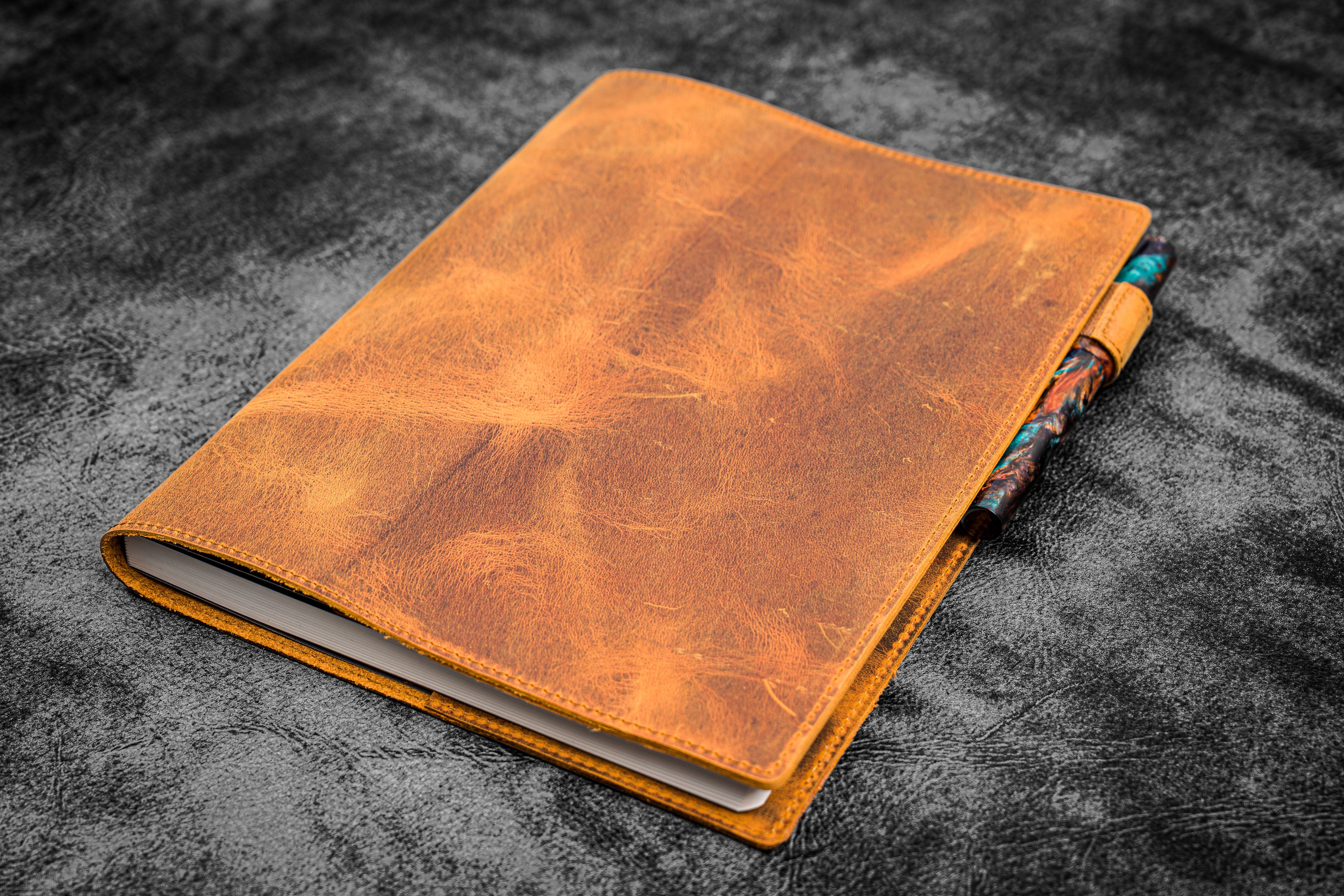 Leather Slim B5 Notebook / Planner Cover - Crazy Brown | Galen Leather