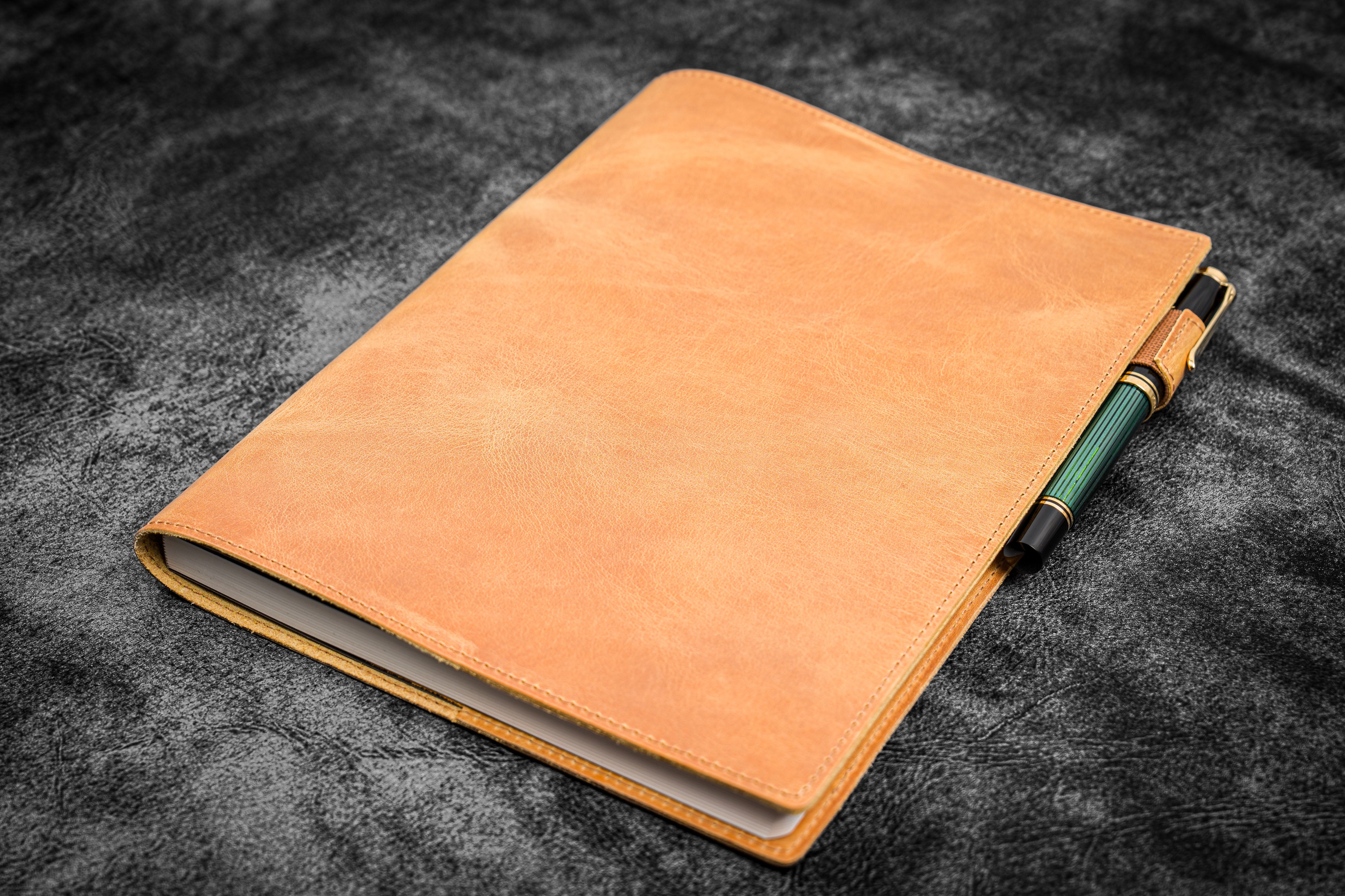 Leather Slim B5 Notebook / Planner Cover - Honey Ochre | Galen Leather