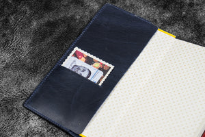 Leather Slim Hobonichi Weeks Planner Cover - C. H. Navy Blue