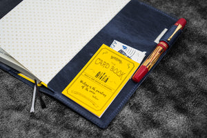 Leather Slim Hobonichi Weeks Planner Cover - C. H. Navy Blue