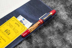 Leather Slim Hobonichi Weeks Planner Cover - C. H. Navy Blue