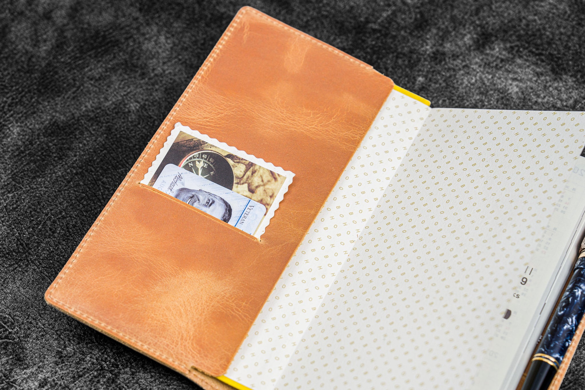 Galen Leather Hobonichi Weeks Notebook Cover Crazy Horse Honey Ochre