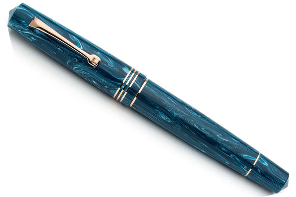 Leonardo Momento Zero Fountain Pen - Blue Positano RGT - Galen Leather