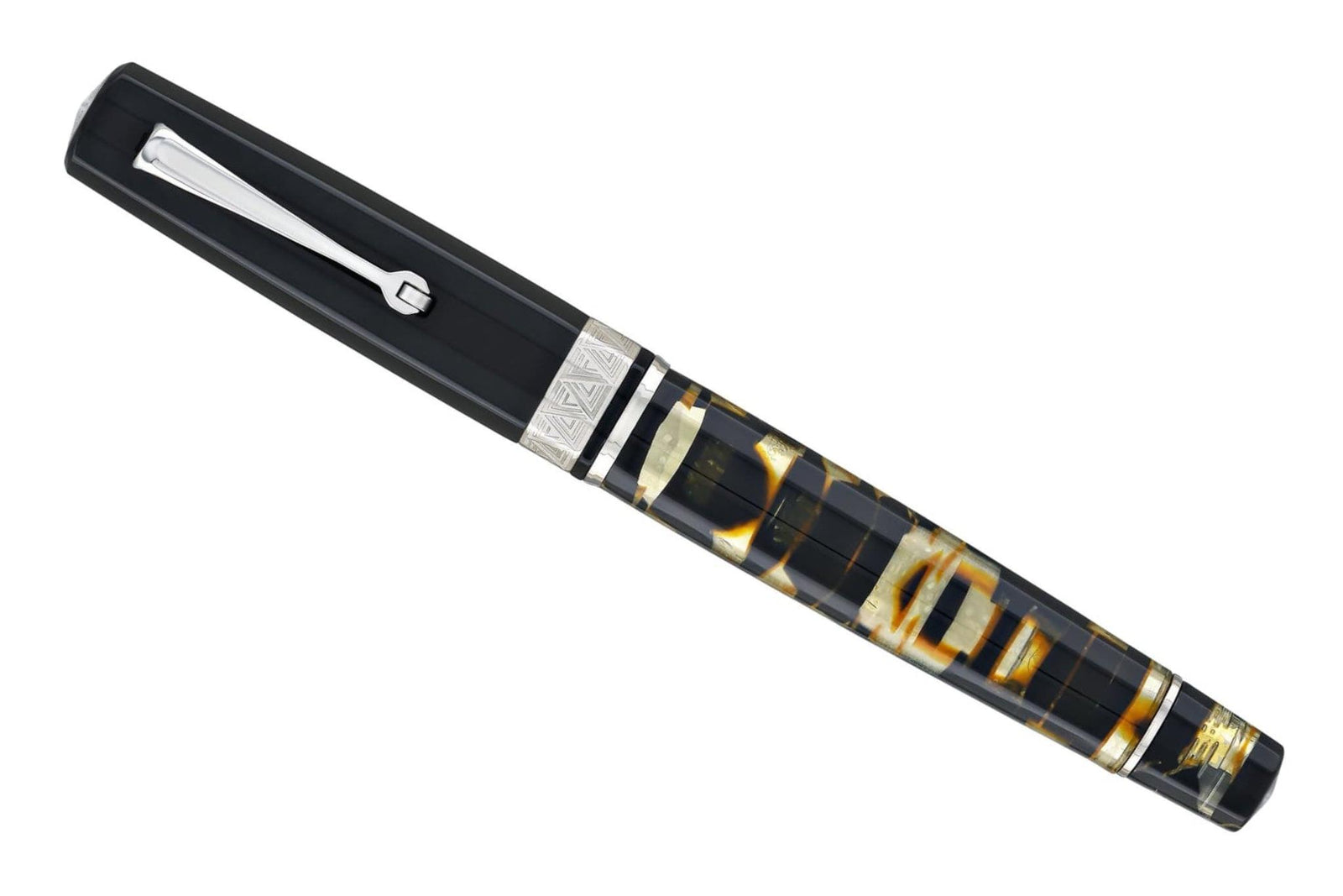 OMAS Paragon Fountain Pen in Black Lucen with Silver Trim