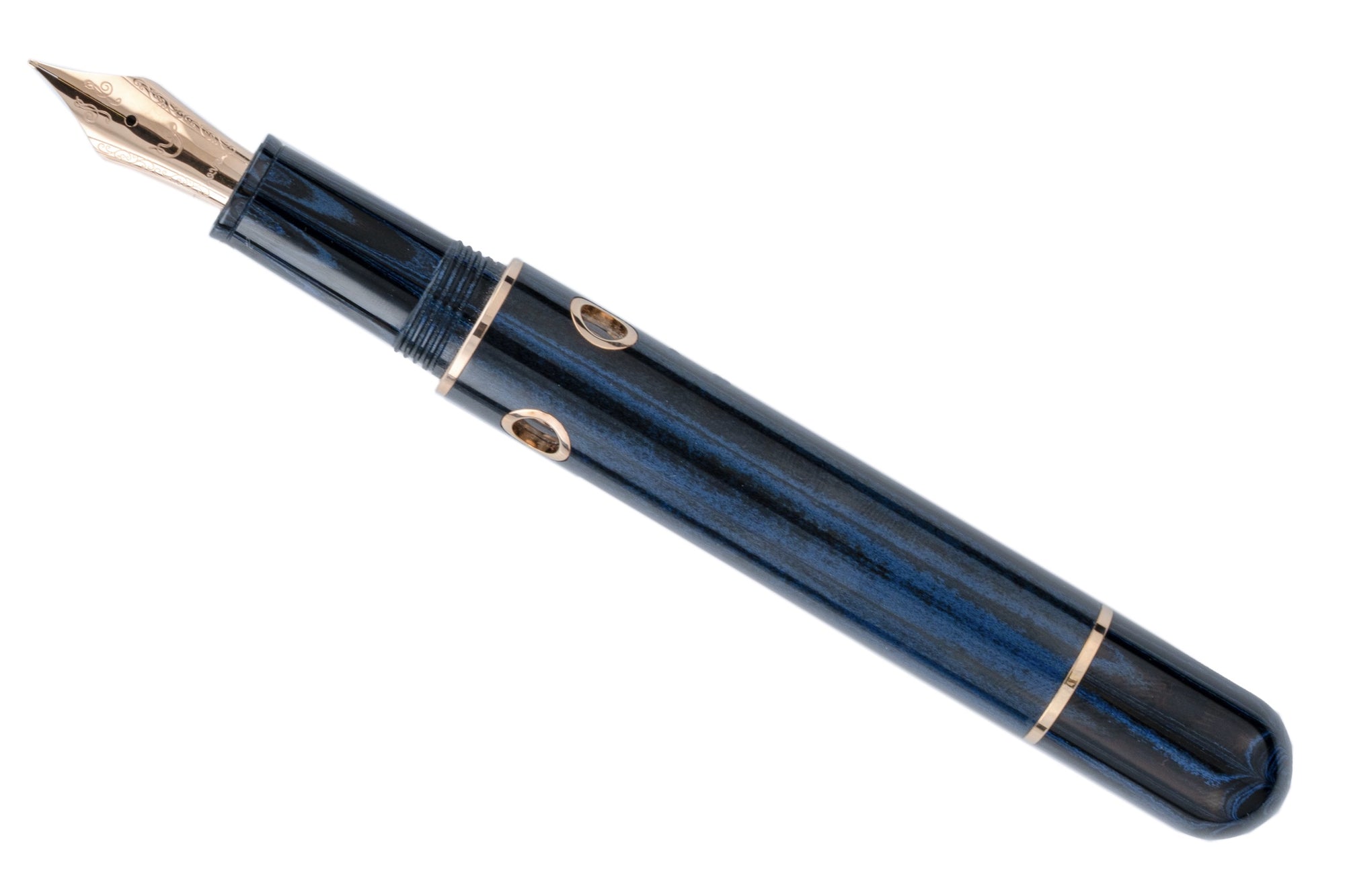 Nahvalur Nautilus Ebonite Fountain Pen - Maylandia Blue - Galen
