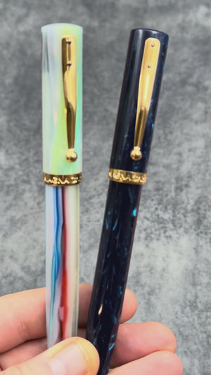 Magna Carta Mag 600 Fountain Pen True Flex Nib - Blue Celluloid Acetate