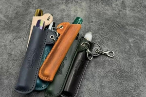 Leather Pocket Pen Keeper  – Lanyard EDC Pocket Pen Sleeve - Multiple Color