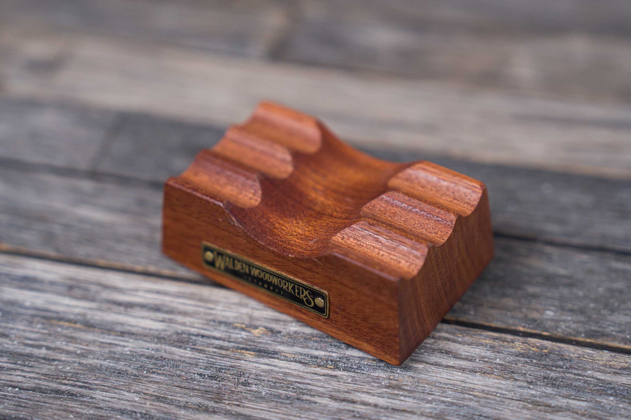 Mahogany Wood Desk Organizer & Pen Holder - Galen Leather