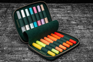 Collector Pen Case for 14 Kaweco Pens - Crazy Horse Forest Green